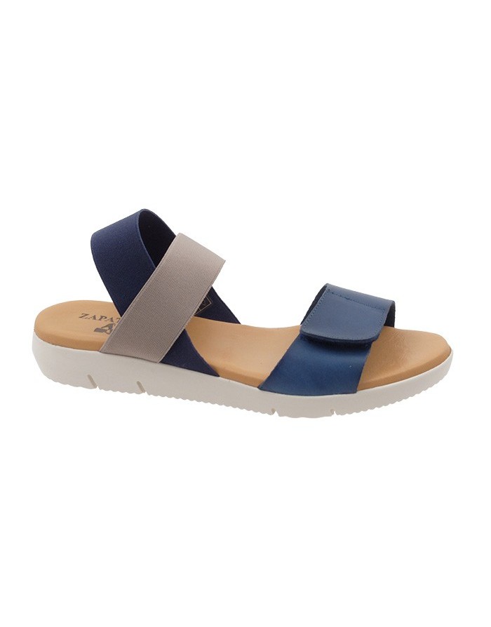 Sandalia Sport Azul Piel Tallas Grandes 2158BZ