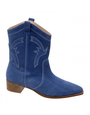 Bota Cowboy  Azul Ante Tallas Grandes 6682D