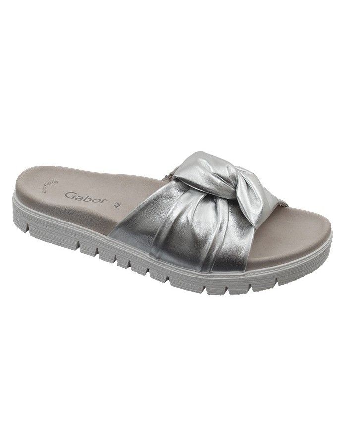 Mule Plata Piel Tallas Grandes 746GA
