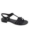 Sandalia Plana Negro Piel Tallas Grandes 794GA