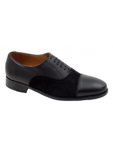 Zapato vestir Negro Piel y Ante Tallas Pequeñas 1030PPC