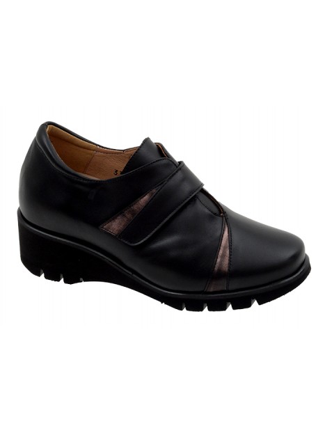 Zapato Velcro Negro Piel Tallas Pequeñas 5856PPS