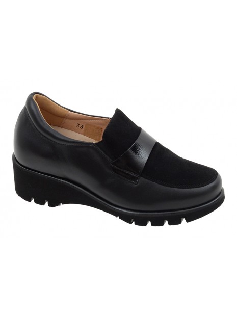 Mocasín Negro Piel-Ante Tallas Pequeñas 5854PPS