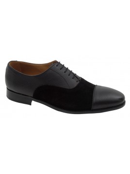 Zapato Vestir Negro Ante y Piel Tallas grandes 1030PC