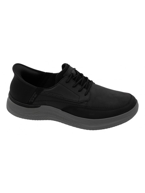 Zapato Sport Slip-In Negro Piel Tallas Grandes SK21