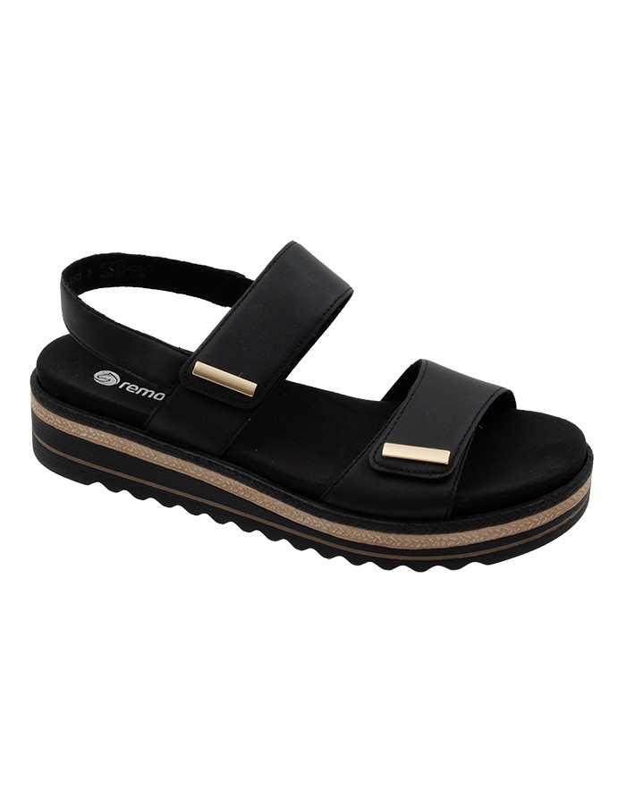 Sandalia Sport Negra Piel Tallas Grandes V38RZ