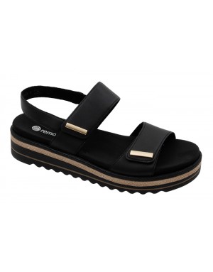 Sandalia Sport Negra Piel Tallas Grandes V38RZ