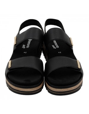 Sandalia Sport Negra Piel Tallas Grandes V38RZ