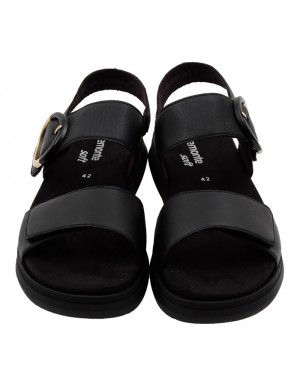Sandalia Sport Negra Piel Tallas Grandes V39RZ