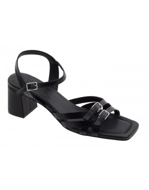 Sandalia Vestir Negro Piel Tallas Grandes 7457D