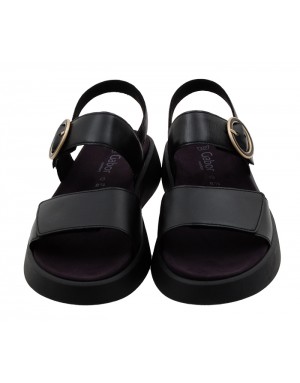 Sandalia Sport Negra Piel Tallas Grandes 863GA