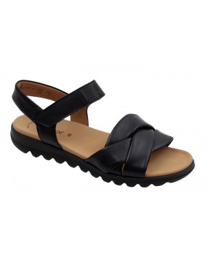 Sandalia Sport Negra Piel Tallas Grandes 812GA