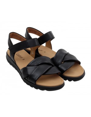 Sandalia Sport Negra Piel Tallas Grandes 812GA