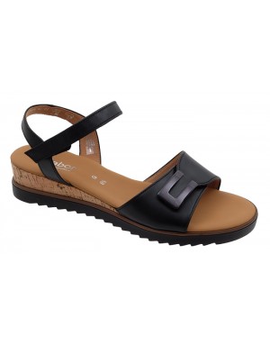 Sandalia Sport Negra Piel Tallas Grandes 756GA