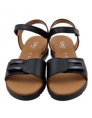 Sandalia Sport Negra Piel Tallas Grandes 756GA