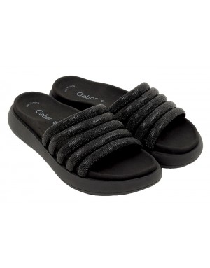 Mule Negra Piel y Strass Tallas Grandes 752GA