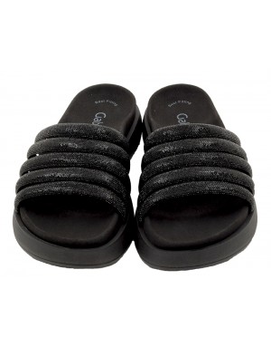 Mule Negra Piel y Strass Tallas Grandes 752GA