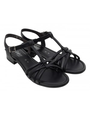 Sandalia Plana Negra Piel Tallas Grandes 794GA