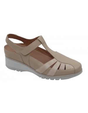 Sandalia Beige Piel Tallas Grandes 0663PS