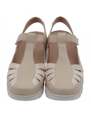 Sandalia Beige Piel Tallas Pequeñas 0663PPS