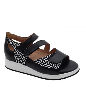 Sandalia Negra Piel Tallas Pequeñas 0430PPS
