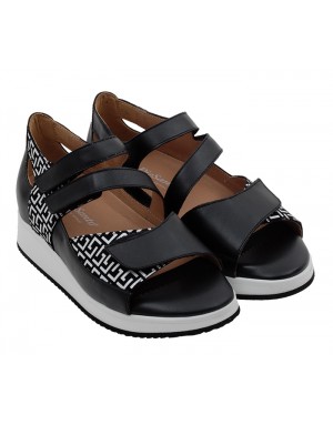 Sandalia Negra Piel Tallas Pequeñas 0430PPS