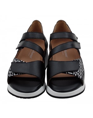 Sandalia Negra Piel Tallas Pequeñas 0430PPS