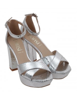 Sandalia Plataforma Plata Tallas Pequeñas 6500PD