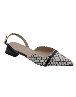 Mule Blanca-Negra Piel Tallas Grandes 7401D