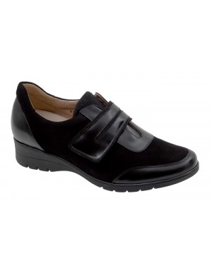 Zapato Velcro Negro Ante-Piel Tallas Grandes 5852PS