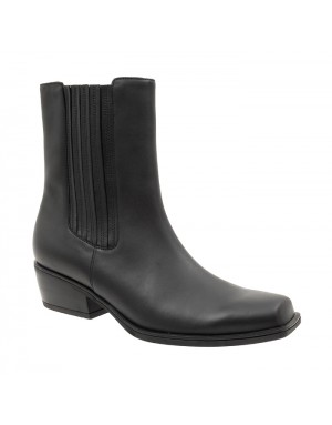 Botín Cowboy Negro Piel Tallas Grandes 910GA