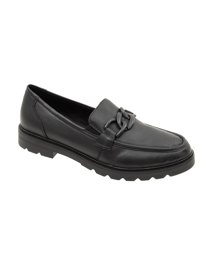 Mocasín Negro Piel Tallas Grandes IN23RZ