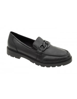Mocasín Negro Piel Tallas Grandes IN23RZ