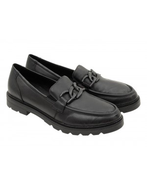 Mocasín Negro Piel Tallas Grandes IN23RZ