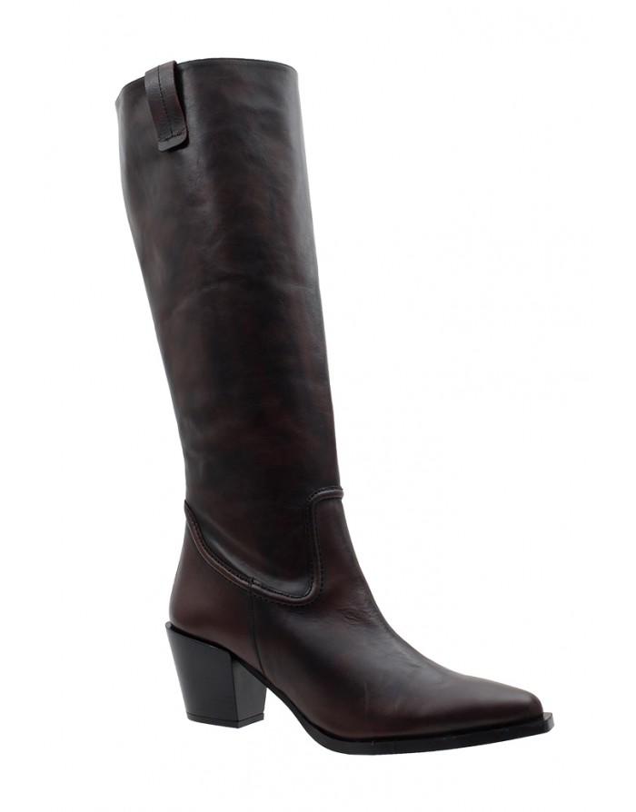Bota Cowboy Caoba Piel Tallas Grandes 8168D