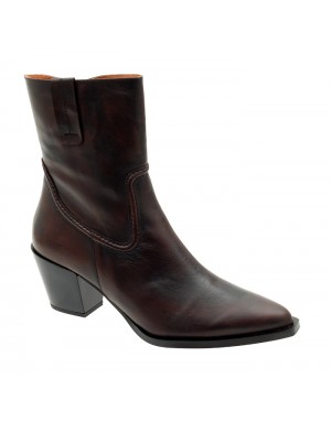 Botín Cowboy Caoba Piel Tallas Grandes 8167D