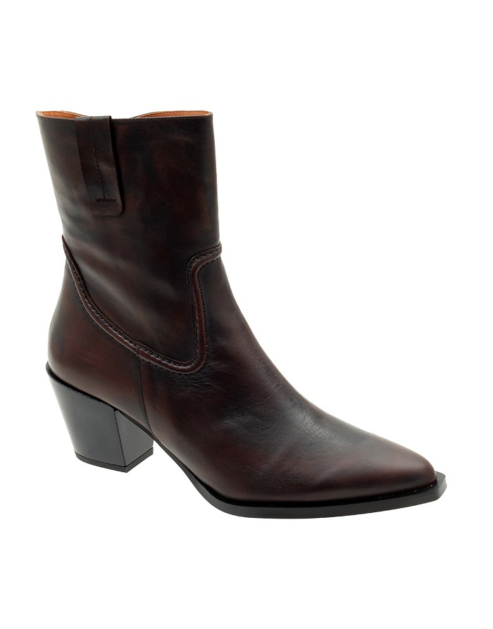 Botín Cowboy Caoba Piel Tallas Grandes 8167D