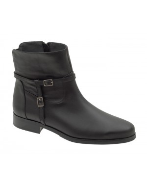 Botín Plano Negro Piel Tallas Grandes 7720D