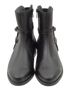 Botín Plano Negro Piel Tallas Grandes 7720D