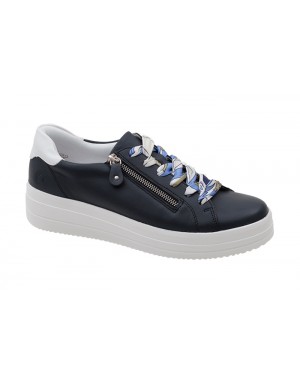 Deportivos Azul Marino Piel Tallas Grandes V01RZ