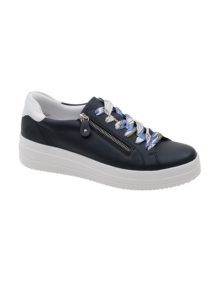 Deportivos Azul Marino Piel Tallas Grandes V01RZ