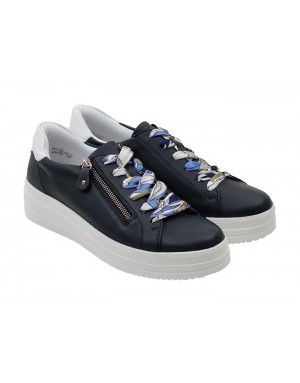 Deportivos Azul Marino Piel Tallas Grandes V01RZ