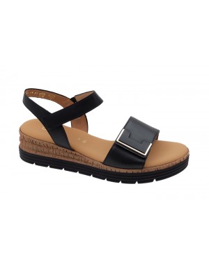 Sandalia Sport Negra Piel Tallas Grandes 700GA