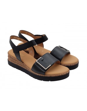 Sandalia Sport Negra Piel Tallas Grandes 700GA