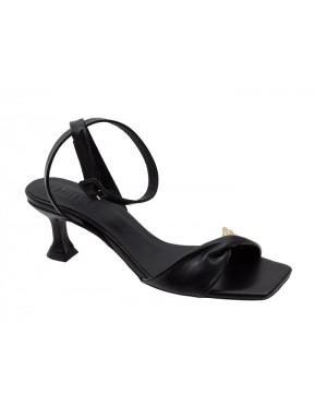 Sandalia Vestir Negra-Oro Piel Tallas Grandes 8391PD