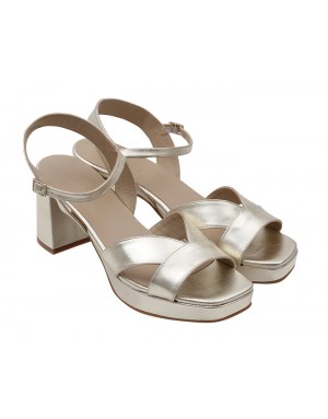 Sandalia Plataforma Platino Piel Tallas Grandes 7500D