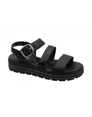 Sandalia Sport Negra Piel Tallas Grandes V33RZ