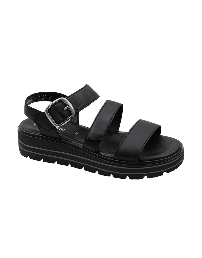 Sandalia Sport Negra Piel Tallas Grandes V33RZ