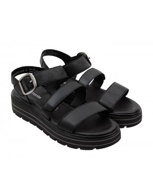 Sandalia Sport Negra Piel Tallas Grandes V33RZ