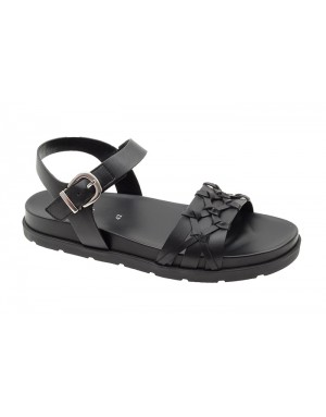 Sandalia Sport Negra Piel Tallas Grandes 600GA